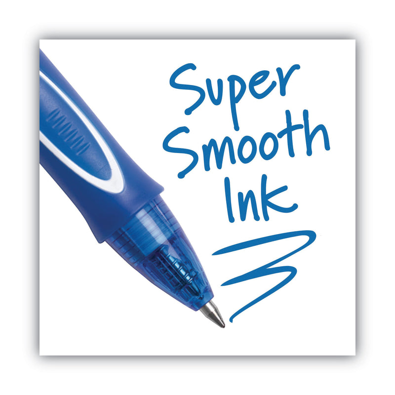 BIC Gel-ocity Quick Dry Gel Pen, Retractable, Fine 0.5 mm, Blue Ink, Blue Barrel, Dozen