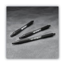 BIC Soft Feel Ballpoint Pen, Retractable, Fine 0.8 mm, Black Ink, Black Barrel, Dozen