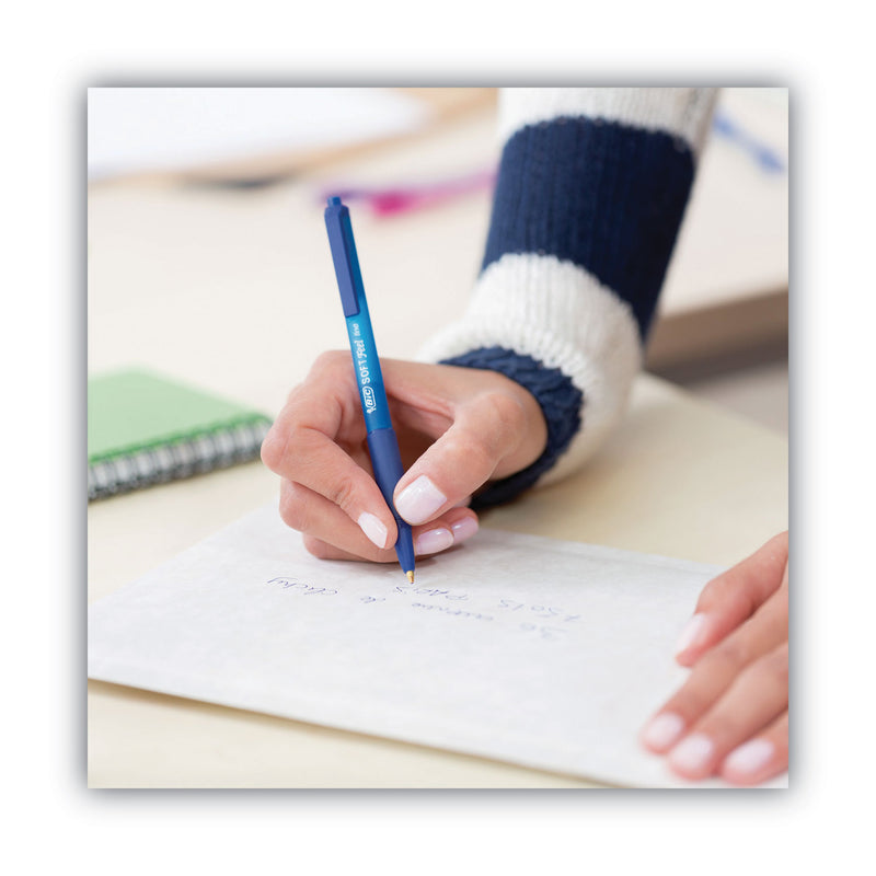 BIC Soft Feel Ballpoint Pen Value Pack, Retractable, Medium 1 mm, Blue Ink, Blue Barrel, 36/Pack