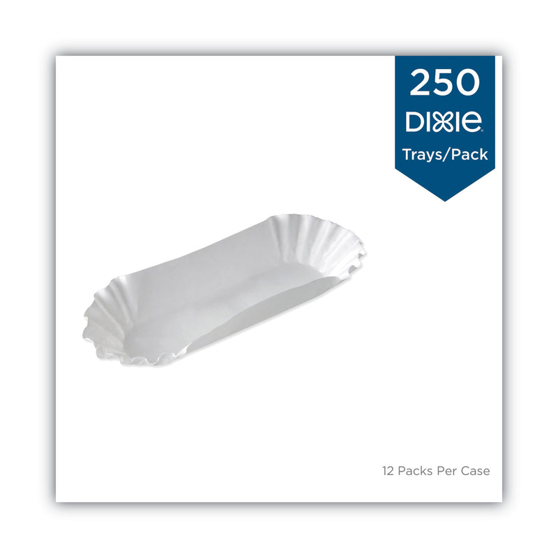 Dixie Medium Weight Fluted Hot Dog Trays, 8", White, Paper, 250/Pack, 12 Packs/Carton