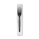 Dixie Grab’N Go Wrapped Cutlery, Forks, Black, 90/Box