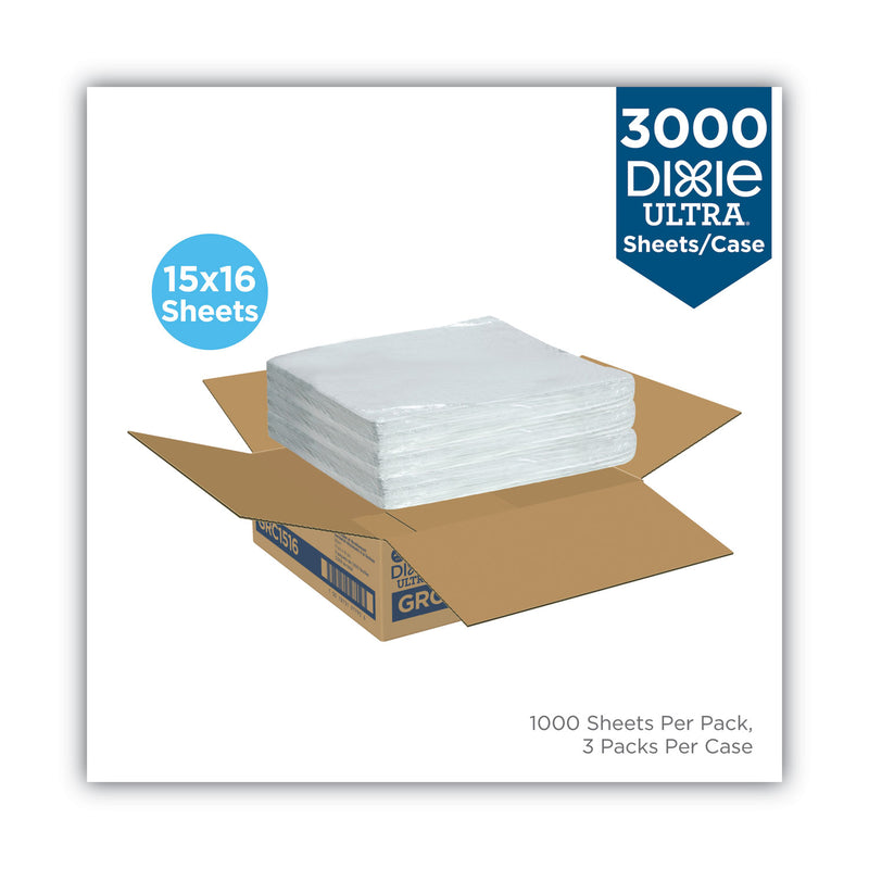 Dixie All-Purpose Food Wrap, Dry Wax Paper, 15 x 16, White, 1,000/Carton