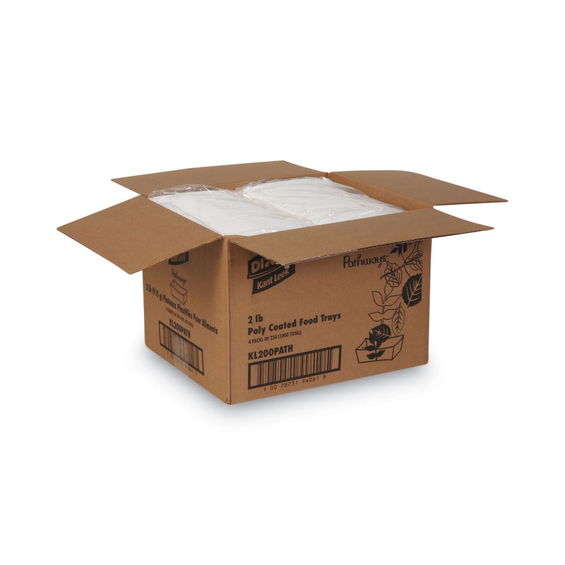 Dixie Kant Leek Polycoated Paper Food Tray, 2 lb Capacity, 5 x 6.69 x 1.6, Pathways, 1,000/Carton