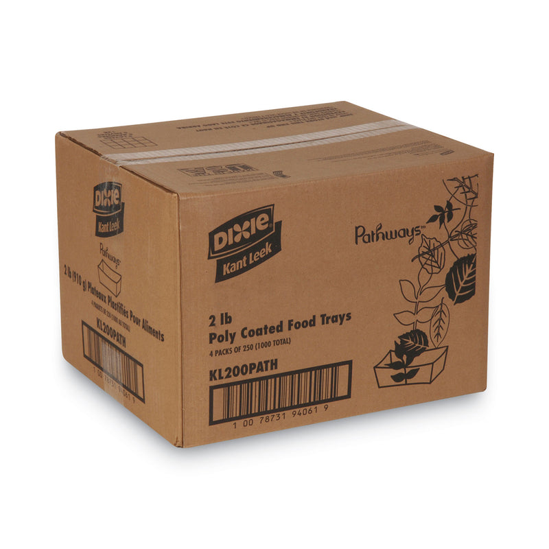 Dixie Kant Leek Polycoated Paper Food Tray, 2 lb Capacity, 5 x 6.69 x 1.6, Pathways, 1,000/Carton