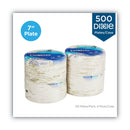 Dixie Pathways Soak-Proof Shield Mediumweight Paper Plates, WiseSize, 6.88" dia, Green/Burgundy, 500/Carton