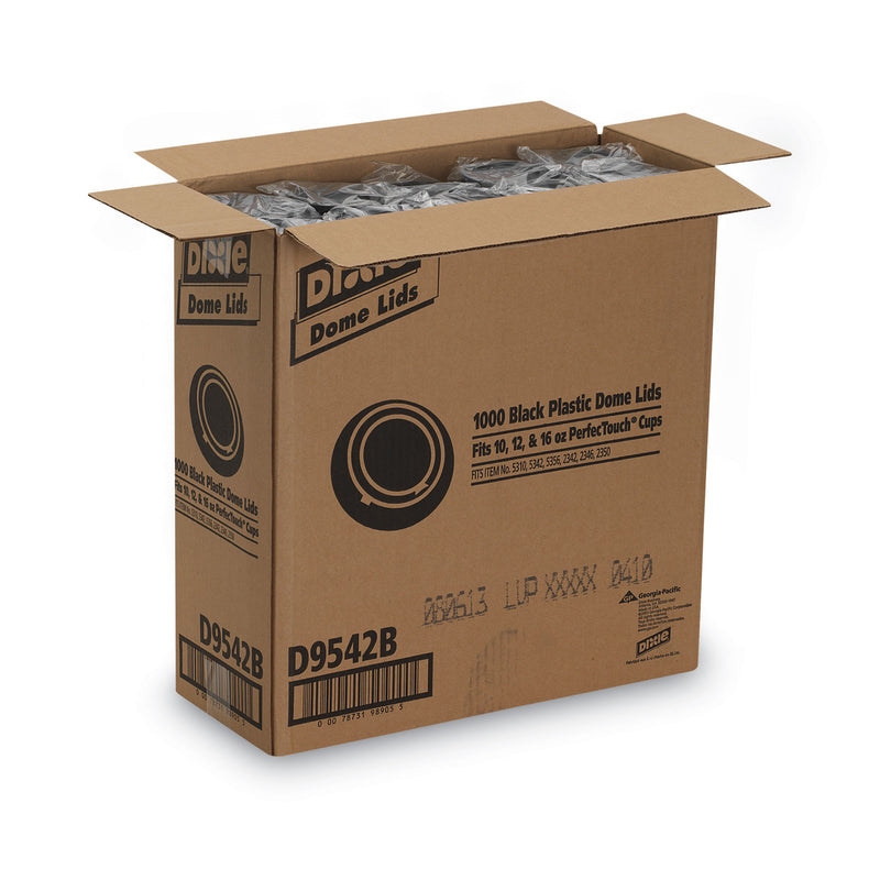 Dixie Drink-Thru Lids, Fits 10 oz to 20 oz Cups, Plastic, Black, 1,000/Carton
