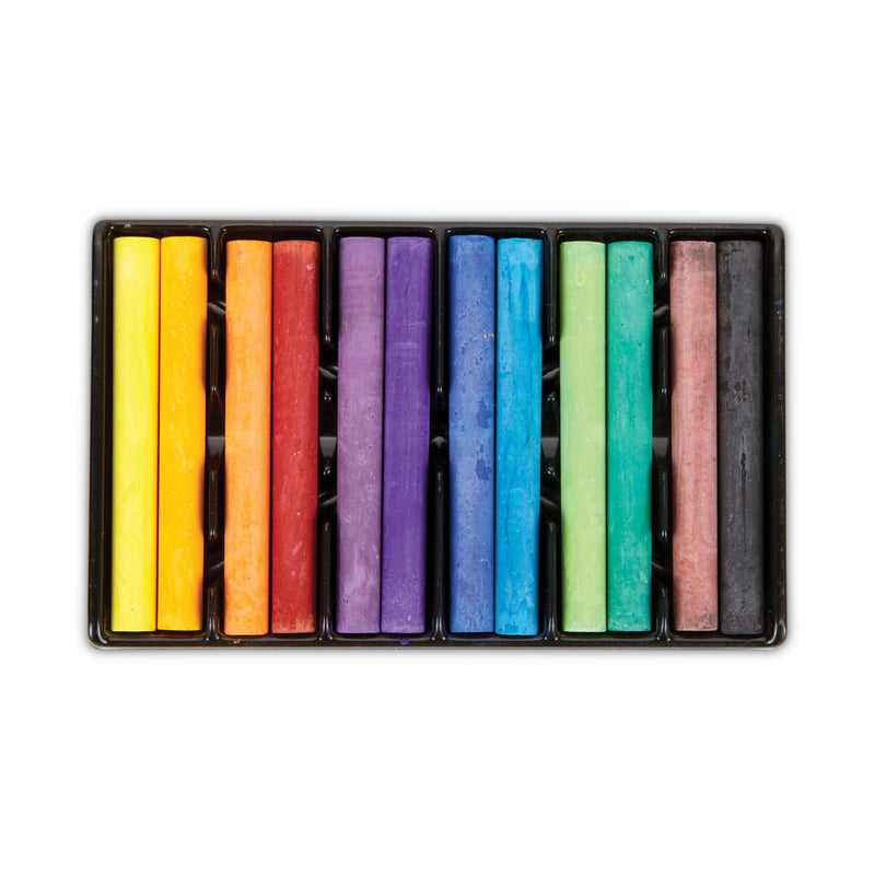Crayola Colored Drawing Chalk, 3.19" x 0.38" Diameter, 12 Assorted Colors 12 Sticks/Set