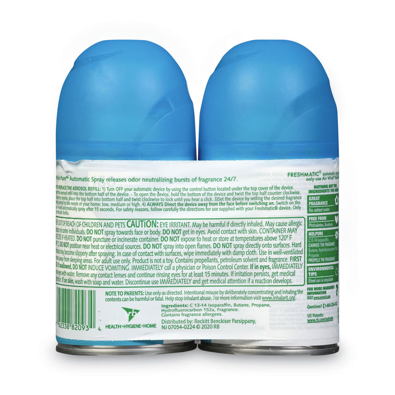 Air Wick Freshmatic Ultra Spray Refill, Fresh Waters, 5.89 oz Aerosol Spray, 2/Pack 3 Packs/Carton