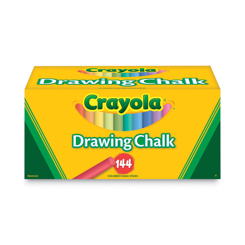 Crayola Colored Drawing Chalk, 3.19" x 0.38" Diameter, Six Each of 24 Assorted Colors, 144 Sticks/Set