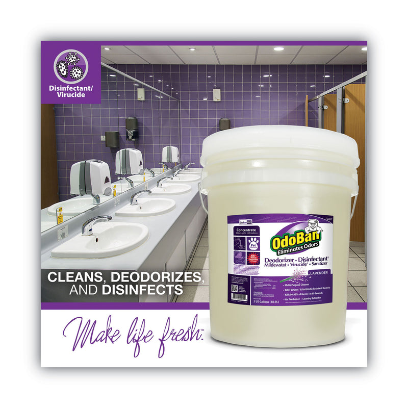 OdoBan Concentrated Odor Eliminator and Disinfectant, Lavender Scent, 5 gal Pail