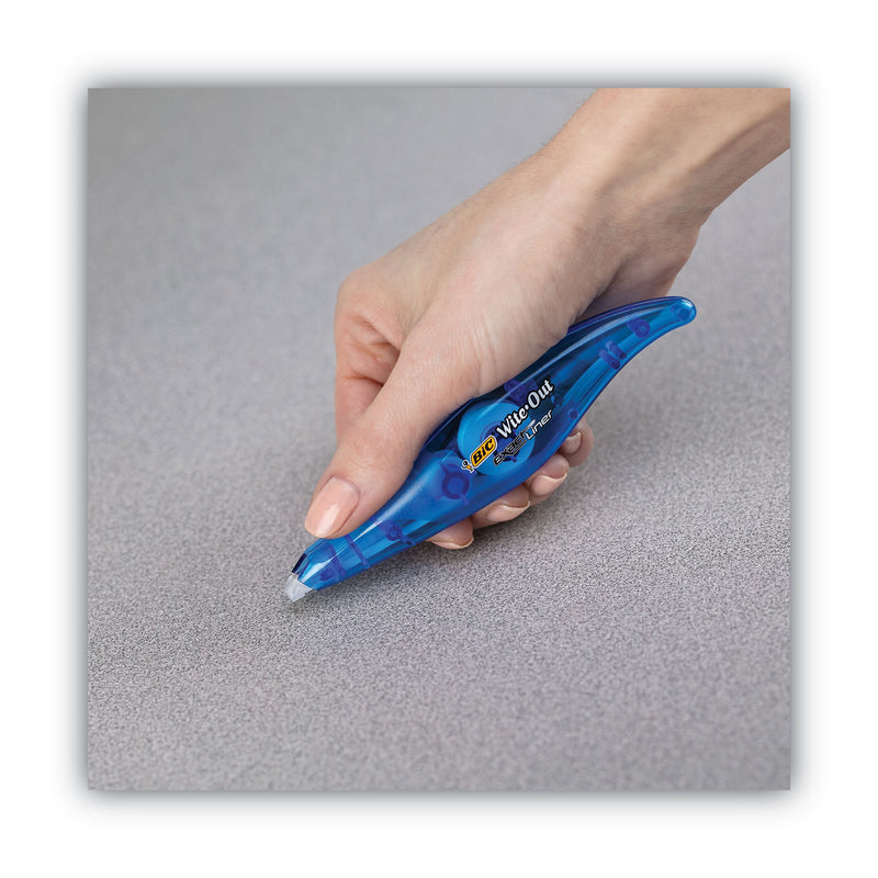 BIC Wite-Out Brand Exact Liner Correction Tape, Non-Refillable, Blue Applicator, 0.2" x 236"