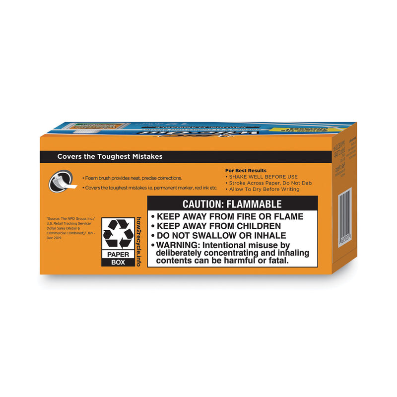 BIC Wite-Out Extra Coverage Correction Fluid, 20 mL Bottle, White, Dozen