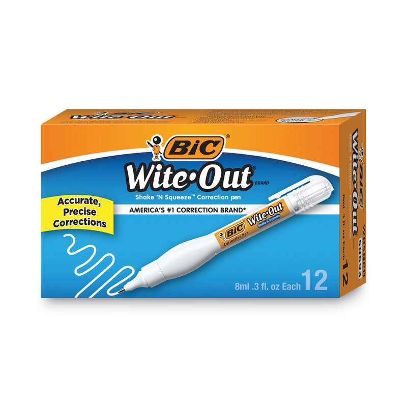 BIC Wite-Out Shake 'n Squeeze Correction Pen, 8 mL, White