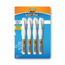 BIC Wite-Out Shake 'n Squeeze Correction Pen, 8 mL, White, 4/Pack