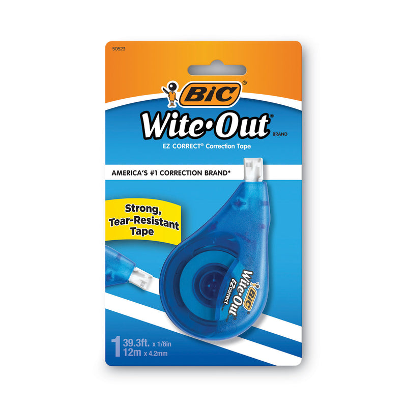 BIC Wite-Out EZ Correct Correction Tape, Non-Refillable, Blue Applicator, 0.17" x 472"