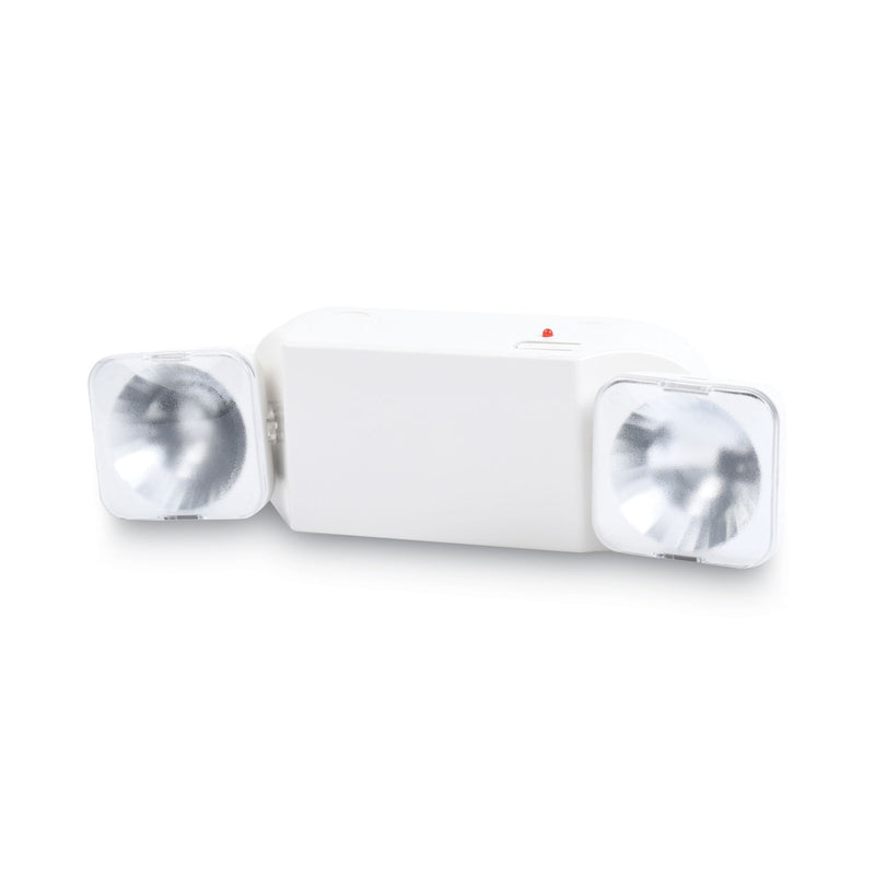 Tatco Swivel Head Twin Beam Emergency Lighting Unit, 12.75"w x 4"d x 5.5"h, White