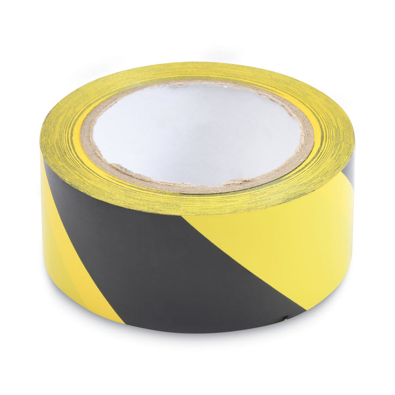 Tatco Hazard Marking Aisle Tape, 2" x 108 ft, Black/Yellow