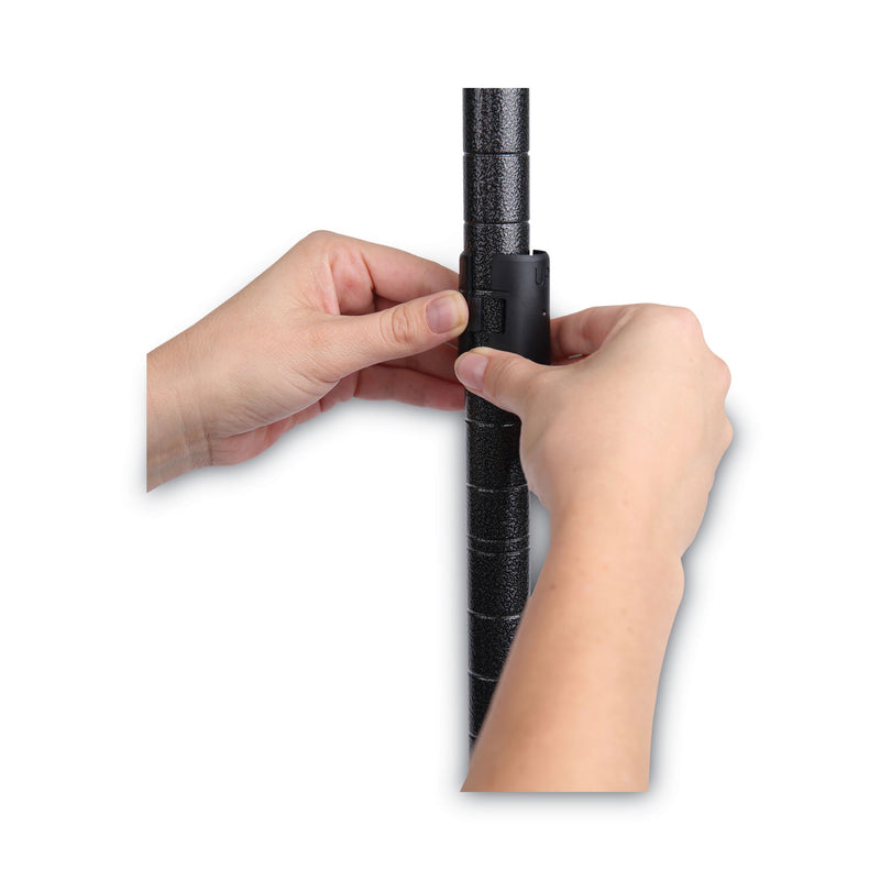 Alera NSF Certified 6-Shelf Wire Shelving Kit, 48w x 18d x 72h, Black Anthracite