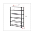 Alera NSF Certified 6-Shelf Wire Shelving Kit, 48w x 18d x 72h, Black