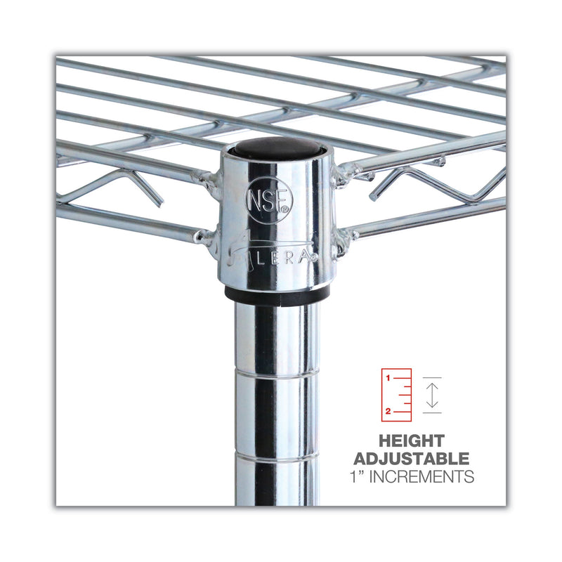 Alera NSF Certified 6-Shelf Wire Shelving Kit, 48w x 18d x 72h, Silver