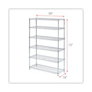 Alera NSF Certified 6-Shelf Wire Shelving Kit, 48w x 18d x 72h, Silver