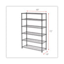 Alera NSF Certified 6-Shelf Wire Shelving Kit, 48w x 18d x 72h, Black Anthracite