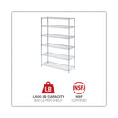 Alera NSF Certified 6-Shelf Wire Shelving Kit, 48w x 18d x 72h, Silver