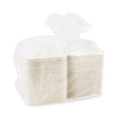 Boardwalk Bagasse Food Containers, Hinged-Lid, 1-Compartment 6 x 6 x 3.19, White, Sugarcane, 125/Sleeve, 4 Sleeves/Carton