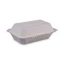 Boardwalk Bagasse Food Containers, Hinged-Lid, 1-Compartment 9 x 6 x 3.19, White, Sugarcane, 125/Sleeve, 2 Sleeves/Carton