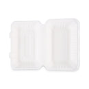 Boardwalk Bagasse Food Containers, Hinged-Lid, 1-Compartment 9 x 6 x 3.19, White, Sugarcane, 125/Sleeve, 2 Sleeves/Carton