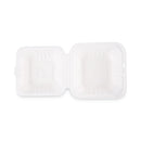 Boardwalk Bagasse Food Containers, Hinged-Lid, 1-Compartment 6 x 6 x 3.19, White, Sugarcane, 125/Sleeve, 4 Sleeves/Carton