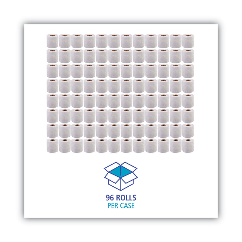 Boardwalk 2-Ply Toilet Tissue, Standard, Septic Safe, White, 4 x 3, 500 Sheets/Roll, 96 Rolls/Carton