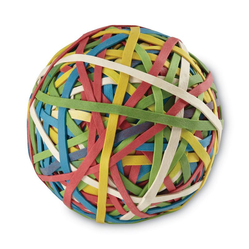 ACCO Rubber Band Ball, 3.25" Diameter, Size 34, Assorted Gauges, Assorted Colors, 270/Pack