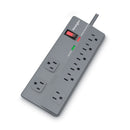 Kensington Guardian Premium Surge Protector, 8 AC Outlets, 6 ft Cord, 1,080 J, Gray
