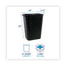 Boardwalk Soft-Sided Wastebasket, 41 qt, Plastic, Black
