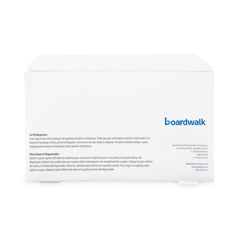 Boardwalk Premium Half-Fold Toilet Seat Covers, 15 x 10, White, 250 Covers/Sleeve, 10 Sleeves/Carton
