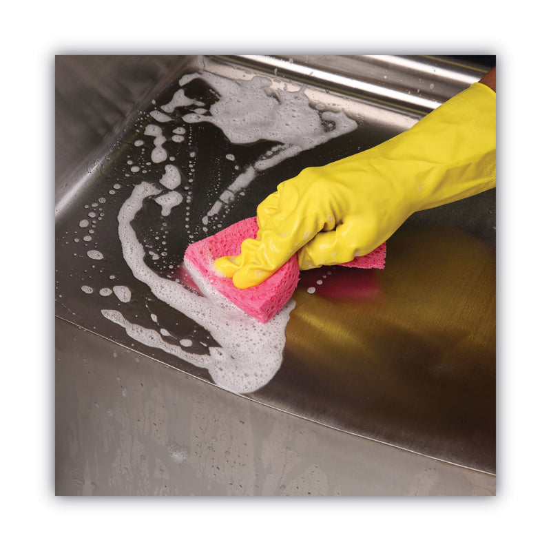 Boardwalk Small Cellulose Sponge, 3.6 x 6.5, 0.9" Thick, Pink, 2/Pack, 24 Packs/Carton