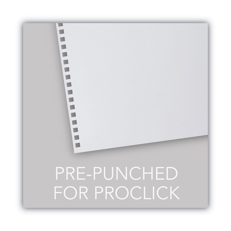 GBC ProClick Pre-Punched Presentation Covers, Clear Lined, 11 x 8.5, Punched, 25/Pack