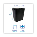 Boardwalk Soft-Sided Wastebasket, 28 qt, Black