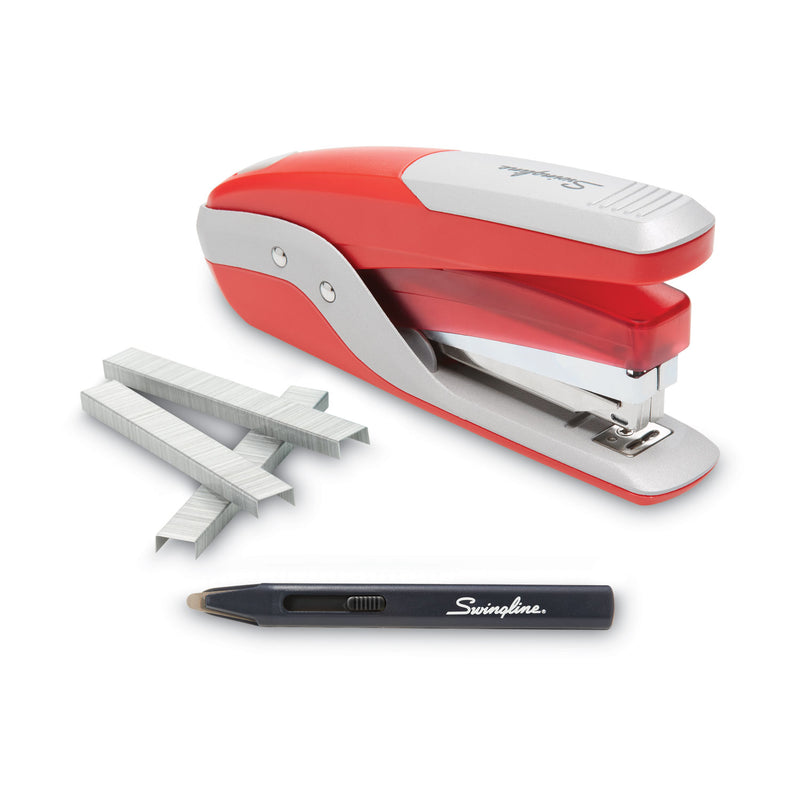 Swingline Quick Touch Stapler Value Pack, 28-Sheet Capacity, Red/Silver