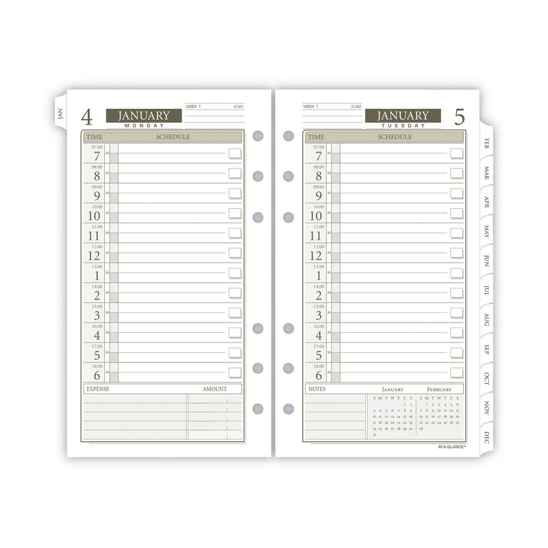 AT-A-GLANCE 1-Page-Per-Day Planner Refills, 6.75 x 3.75, White Sheets, 12-Month (Jan to Dec): 2023