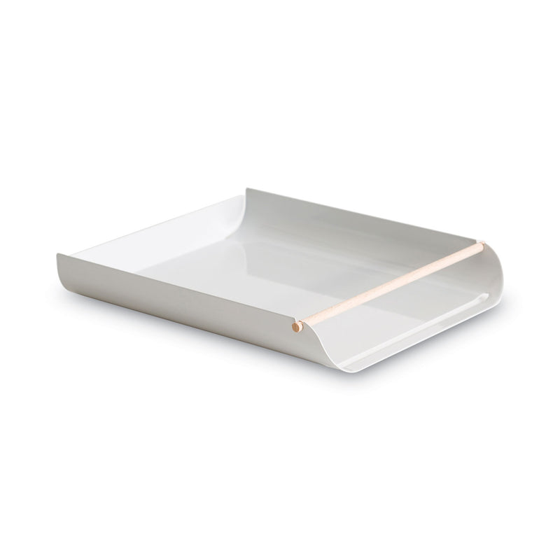 U Brands Arc Paper Tray, 1 Section, Letter Size, 12.1 x 10.6 x 1.8, Gray