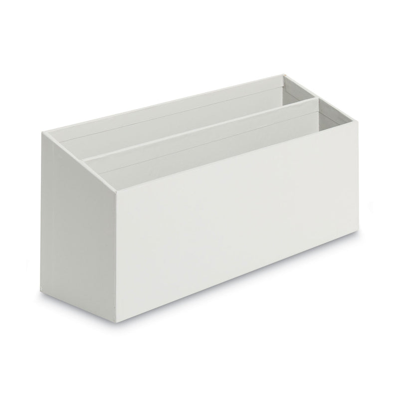 U Brands Four-Piece Desk Organization Kit, Magazine Holder/Paper Tray/Pencil Cup/Storage Bin, Chipboard, Gray