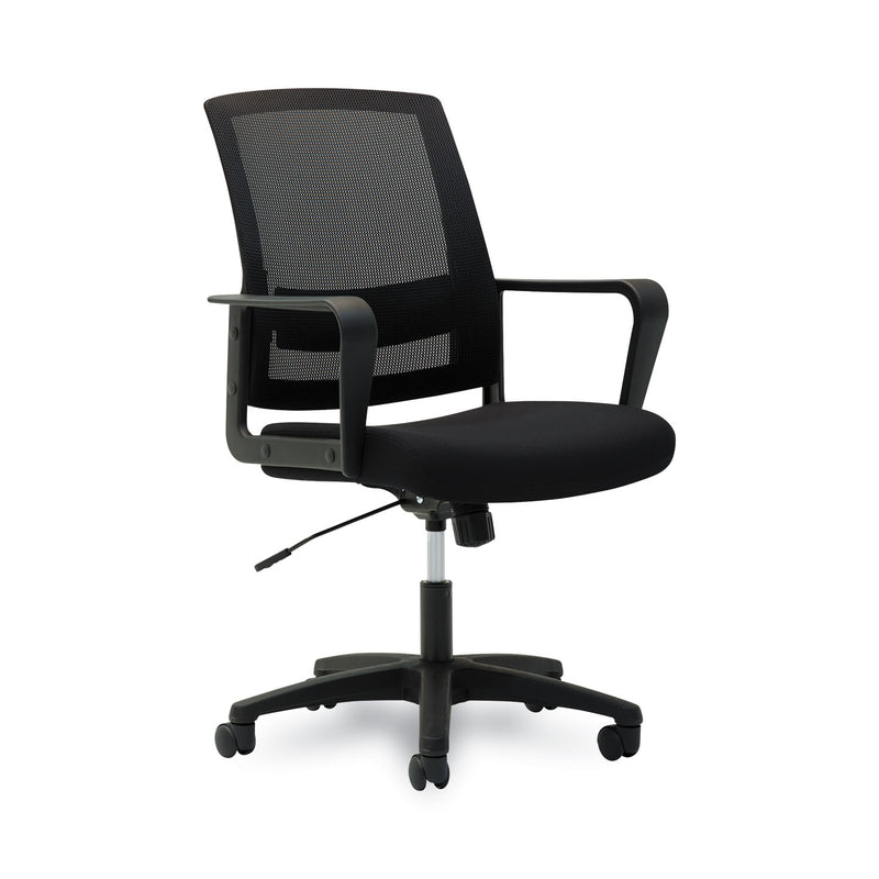 OIF Mesh Mid-Back Chair, Supports Up to 225 lb, 17" to 21.5" Seat Height, Black