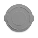 Rubbermaid Round Flat Top Lid, for 55 gal Round BRUTE Containers, 26.75" Diameter, Gray
