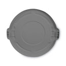 Rubbermaid Round Flat Top Lid, for 55 gal Round BRUTE Containers, 26.75" Diameter, Gray