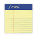 Ampad Perforated Writing Pads, Narrow Rule, 50 Canary-Yellow 8.5 x 11.75 Sheets, Dozen
