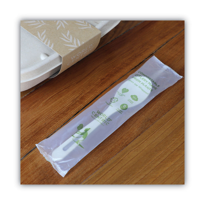 World Centric TPLA Compostable Cutlery, Spoon, 6", White, 750/Carton