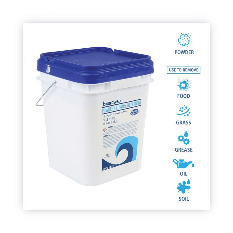 Boardwalk Laundry Detergent Powder, Crisp Clean Scent, 18 lb Pail