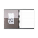 Cambridge Hardbound Notebook with Pocket, 1 Subject, Wide/Legal Rule, Black Cover, 11 x 8.5, 96 Sheets